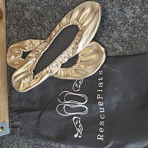 Gold Ballet Rescue Flats - Size Medium or 7/8